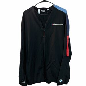Puma Motorsports Men’s Black Color Block zip up Athletic Jacket Sz XL